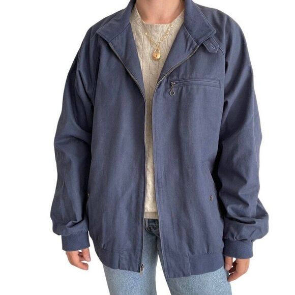 Pendleton Mens Blue Cotton Full Zip Sport Coat Jacket Plaid Lined Sz XL